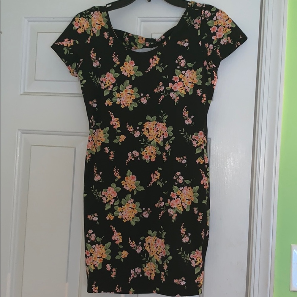 Black floral dress